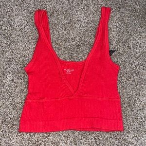 Out from Under Ribbed Brami Red